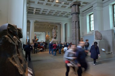 Visitors in the British Museum in London UK