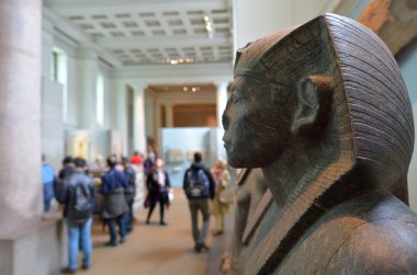 Visitors in the British Museum in London UK