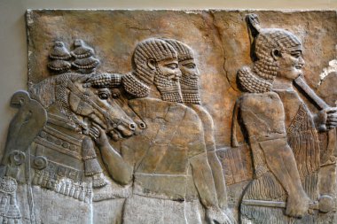 Nineveh Palace Reliefs in the British Museum in London UK clipart
