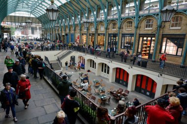 Visitors in Covent Garden markets in London, UK