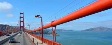 Traffic over the Golden Gate Bridge in San Francisco, CA
