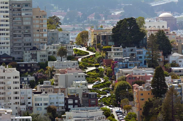 Vista aérea de Lombard Street en San Francisco, California — Foto de Stock