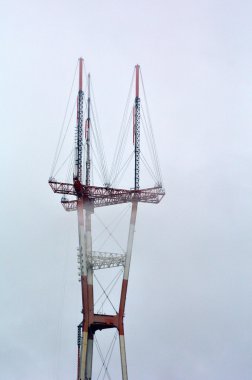 Sutro Tower in fog at San Francisco