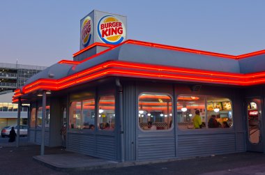 Burger King restaurant at dusk