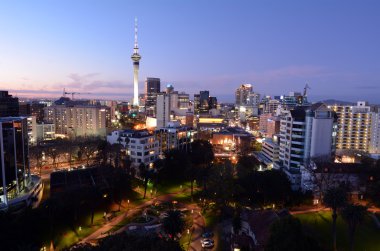 Aerial view of Auckland Financial Center - New Zealand