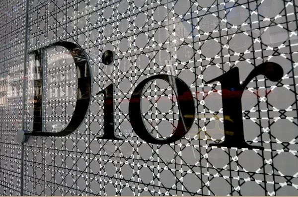 Close up of Dior brand logo — Stock fotografie