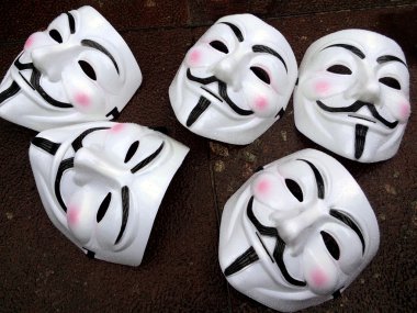 Guy Fawkes masks - Anonymous group members clipart