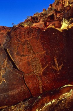 Indigenous Australian Rock engravings in Central Australia clipart