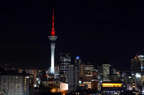 Aerial urban view of Auckland financial center skyline CBD at ni — Stok fotoğraf