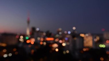 Bokeh Auckland finans merkezi arka plan bulanıklık