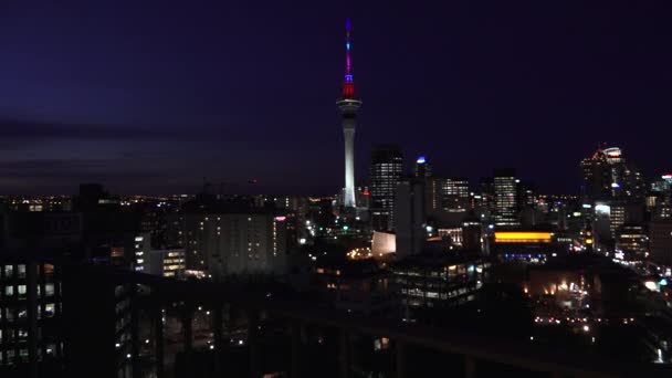 Luftaufnahme der Skyline von Auckland — Stockvideo