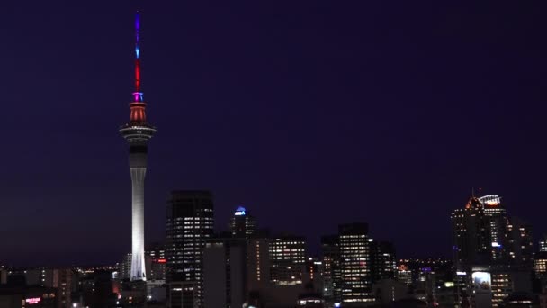 Flygfoto över Auckland skyline — Stockvideo