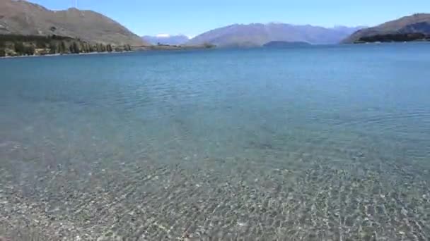 Wanaka lake in the Otago region — Stock video