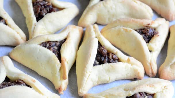 Biscoitos de Purim do feriado judaico — Vídeo de Stock