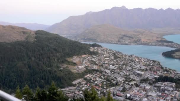 Gondola w godzinach wieczornych, Queenstown — Wideo stockowe