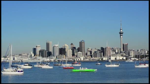 Auckland skyline délután, új Ze — Stock videók