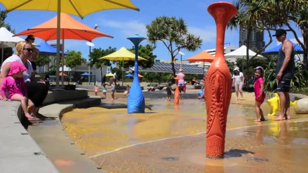 Visitantes en Broadwater Parklands en Gold Coast Queensland — Vídeos de Stock