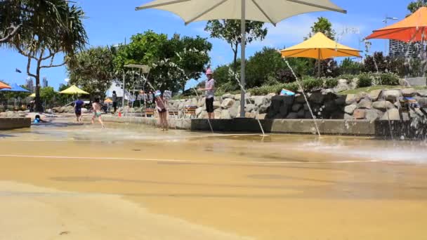 Zwiedzający w Broadwater Parklands w Gold Coast Queensland — Wideo stockowe