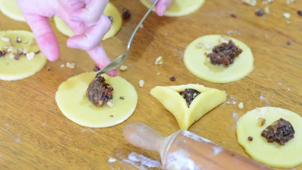 Biscoitos de Purim do feriado judaico — Vídeo de Stock