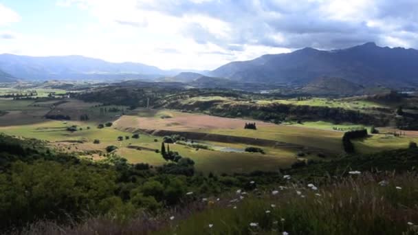 Vallei van Queenstown, Nieuw-Zeeland — Stockvideo