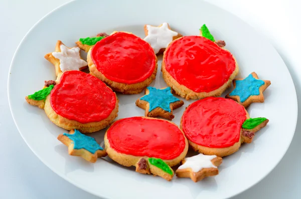 Biscoitos recortados doces de Rosh Hashanah férias de Ano Novo judaicas — Fotografia de Stock