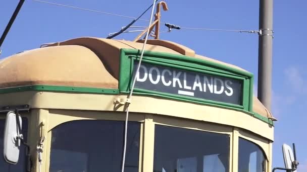 Auckland Dockline Wynyard Quarter Tram Tranvía Vintage Actualmente Funciona Nuevo — Vídeo de stock