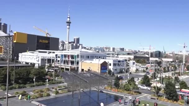 Vista Aérea Auckland Wynyard Quarter Antigo Porto Comercial Transformado Desenvolvimento — Vídeo de Stock