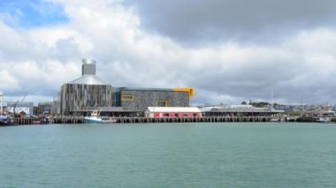 Wynyard Wharf Auckland manzarası Yeni Zelanda karşı.
