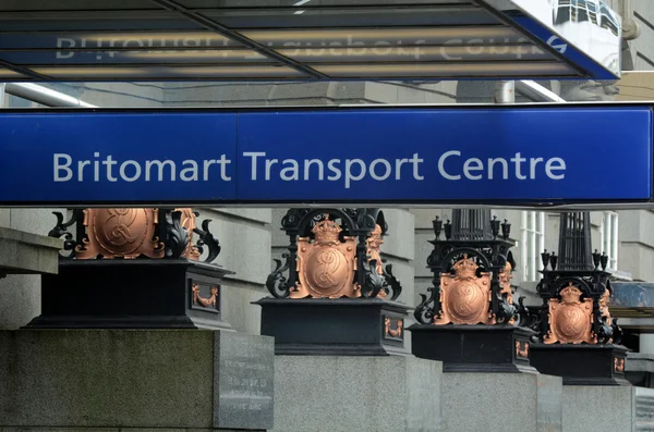 Dopravní centrum Britomart znamení v Aucklandu - Nový Zéland — Stock fotografie