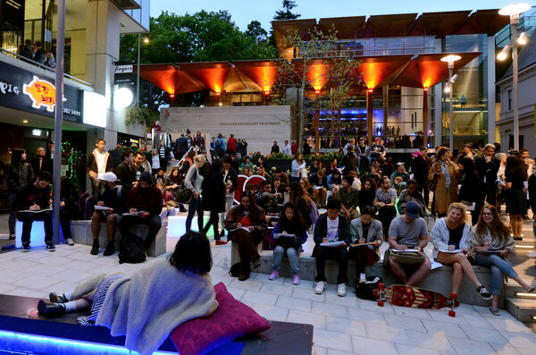 Visitors in Khartoum Place in Auckland CBD New Zealand