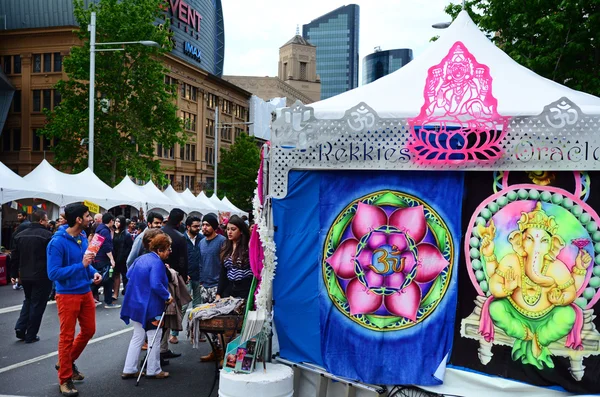 Peuple indien célébrant le festival Diwali à Auckland, Nouvelle-Zélande — Photo