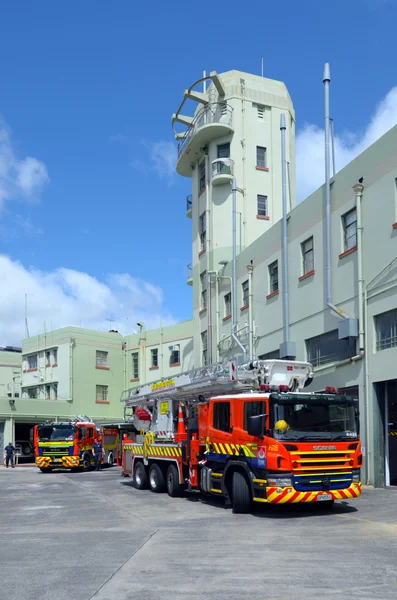Fire engines in Auckland City Fire Station in Auckland New Zeala — Stockfoto