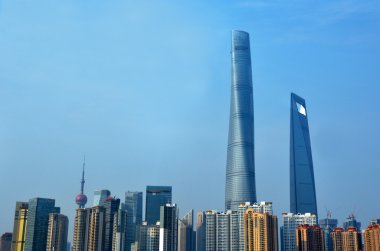 Pudong Yeni alan manzarası Shanghai, Çin.