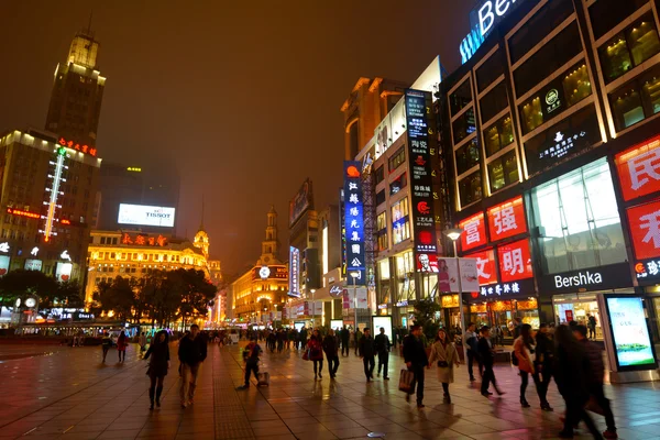 Nanjing Straße in Shanghai China — Stockfoto