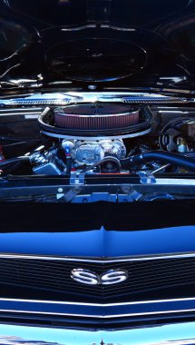 Chevrolet Camero SS engine in a Public US classic muscle car sho