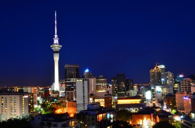 Auckland Yeni Zelanda manzarası, gece