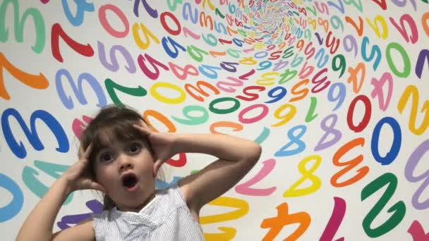 Little girl frustrated with arithmetic problem — Stock Video