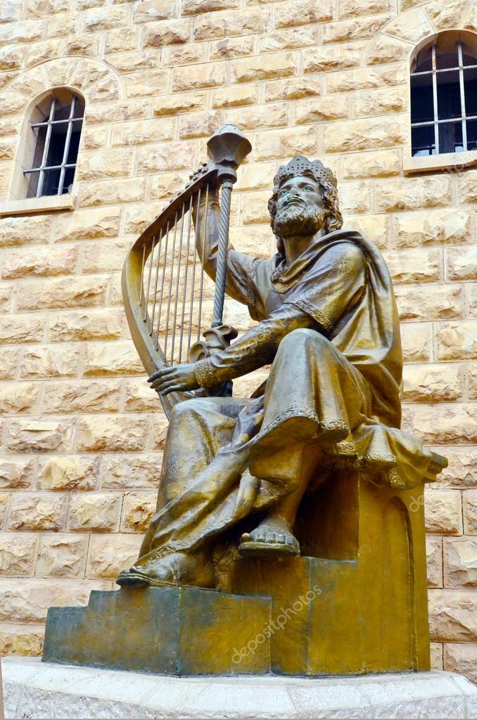 King David Scoulpture in Jerusalem Old City Israel — Stock Photo