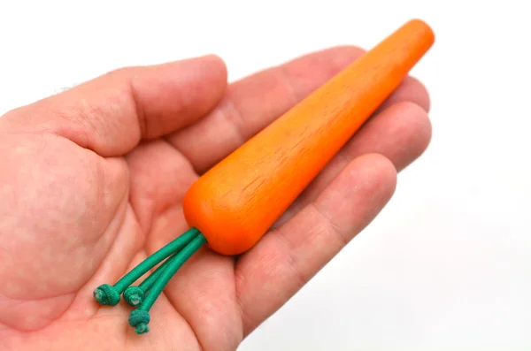 Mano de hombre ofreciendo una zanahoria — Foto de Stock