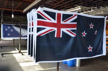 New prints of the National flags of New Zealand dries out clipart