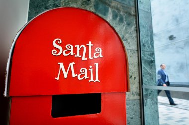 Santa Claus Mail Box on Christmas (Xmas) holiday clipart