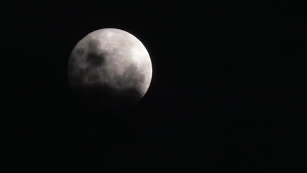 Wolken bedecken den Vollmond — Stockvideo