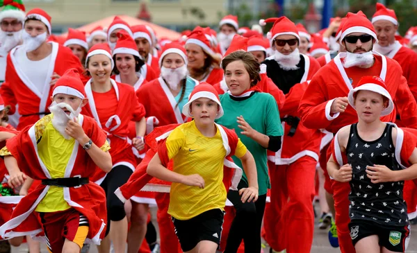 The Great KidsCan Santa Run Auckland Central — Stock Photo, Image