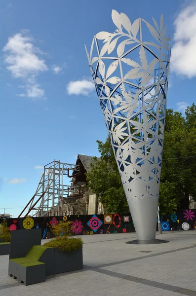 El Cáliz en la Plaza de la Catedral Christchurch - Nueva Zelanda — Foto de Stock