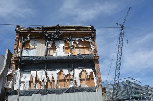 Поврежденное здание в Крайстчерче — стоковое фото