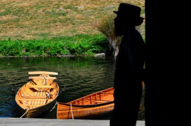 Denizci Avon Nehri Christchurch - Yeni Zelanda üzerinde topa vurma.