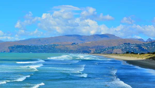 Nieuwe Brit strand Christchurch - Nieuw-Zeeland — Stockfoto