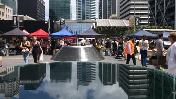 Bauernmarkt der Stadt Auckland Neuseeland — Stockvideo