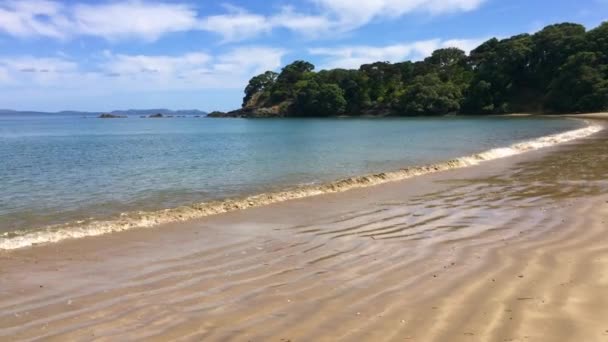 Landschaft Blick auf Küfer Strand Neuseeland — Stockvideo