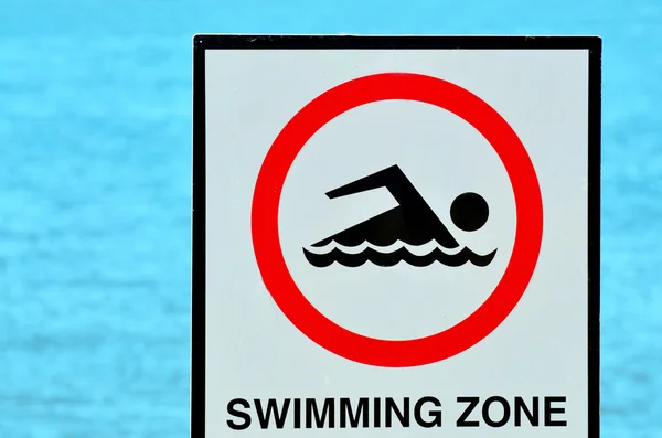 Authorise swimming zone sign — Stock Photo, Image